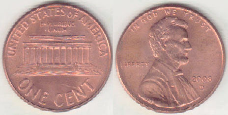 2008 D USA 1 Cent (Unc) A008062 - Click Image to Close